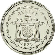 Coin, Belize, 25 Cents, 1975, Franklin Mint, MS(65-70), Silver, KM:49a