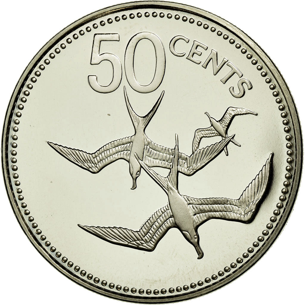 Coin, Belize, 50 Cents, 1975, Franklin Mint, MS(65-70), Silver, KM:50a