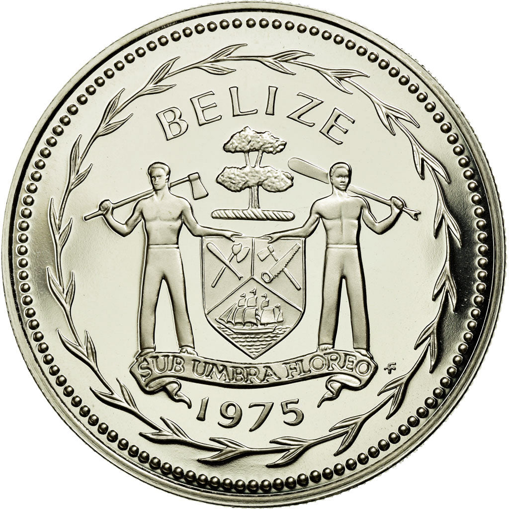 Moneta, Belize, Dollar, 1975, Franklin Mint, MS(65-70), Srebro, KM:43a