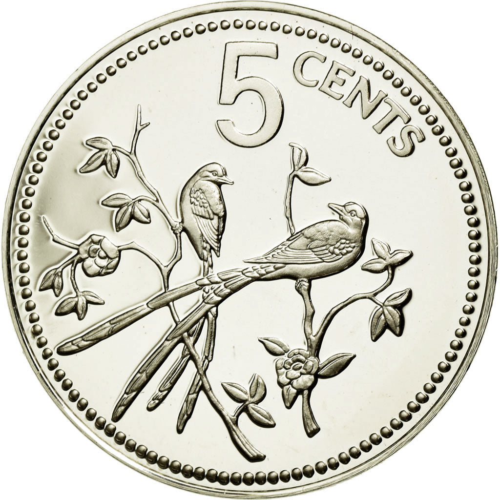 Coin, Belize, 5 Cents, 1977, Franklin Mint, MS(65-70), Silver, KM:47a