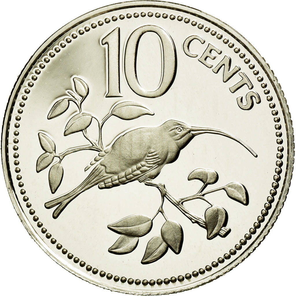 Coin, Belize, 10 Cents, 1977, Franklin Mint, MS(65-70), Silver, KM:48a