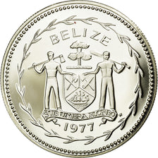 Coin, Belize, 25 Cents, 1977, Franklin Mint, MS(65-70), Silver, KM:49a