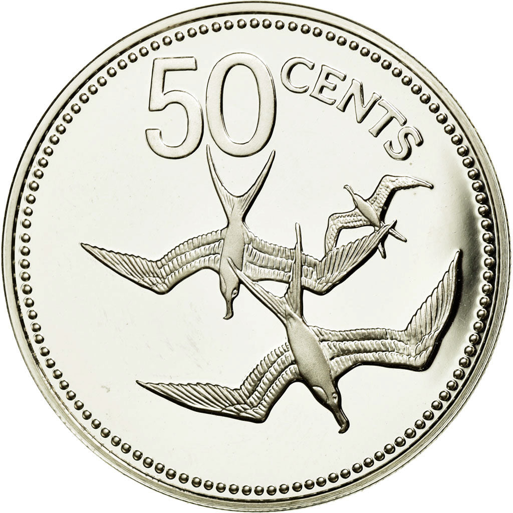 Coin, Belize, 50 Cents, 1977, Franklin Mint, MS(65-70), Silver, KM:50a