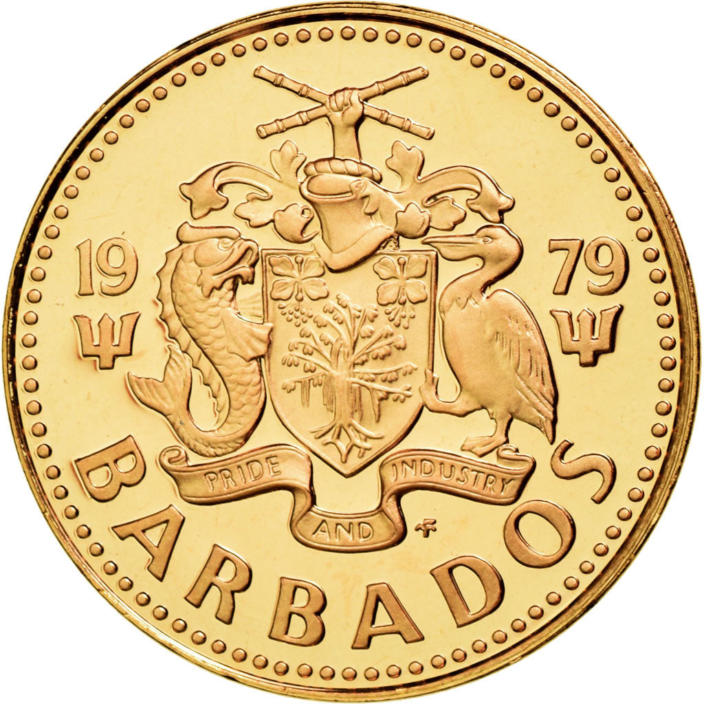 Moneta, Barbados, Cent, 1979, Franklin Mint, FDC, Bronzo, KM:10
