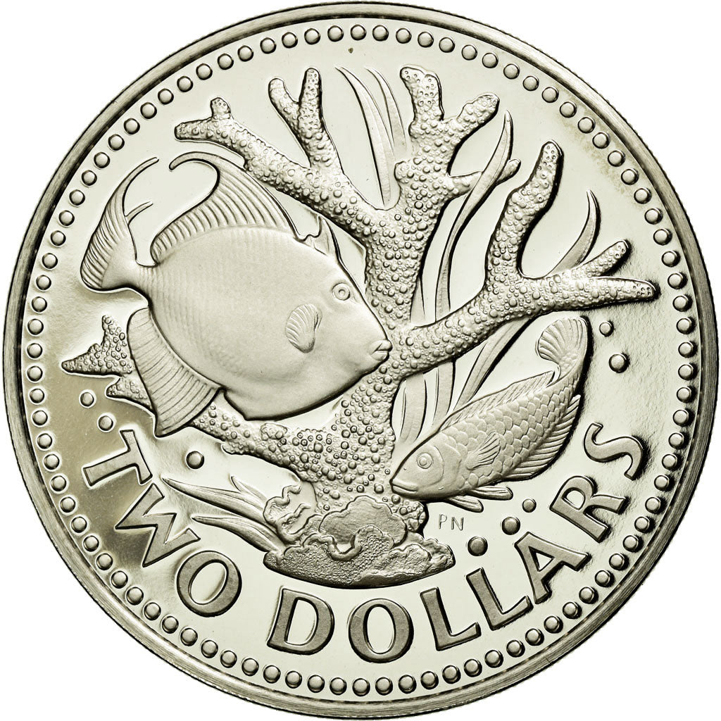 Coin, Barbados, 2 Dollars, 1979, Franklin Mint, MS(65-70), Copper-nickel, KM:15