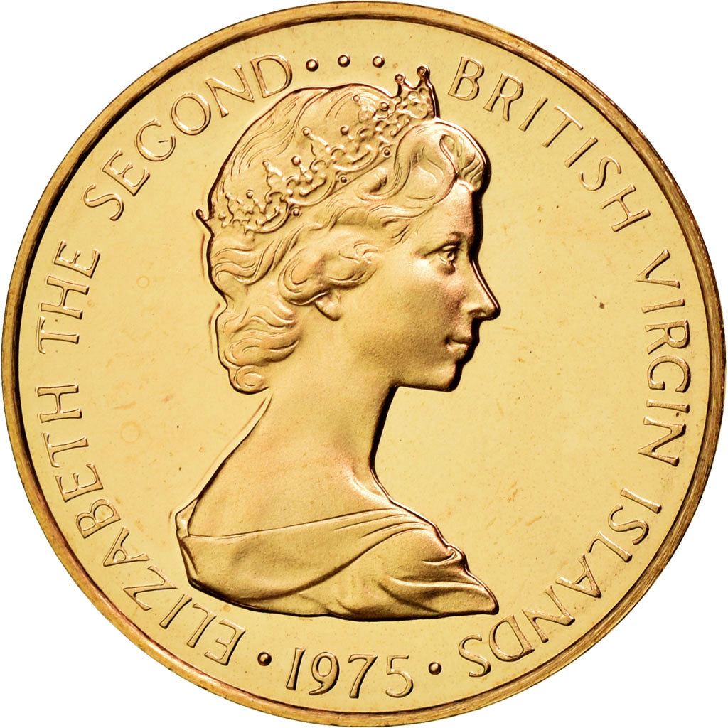 Coin, BRITISH VIRGIN ISLANDS, Elizabeth II, Cent, 1975, Franklin Mint, U.S.A.