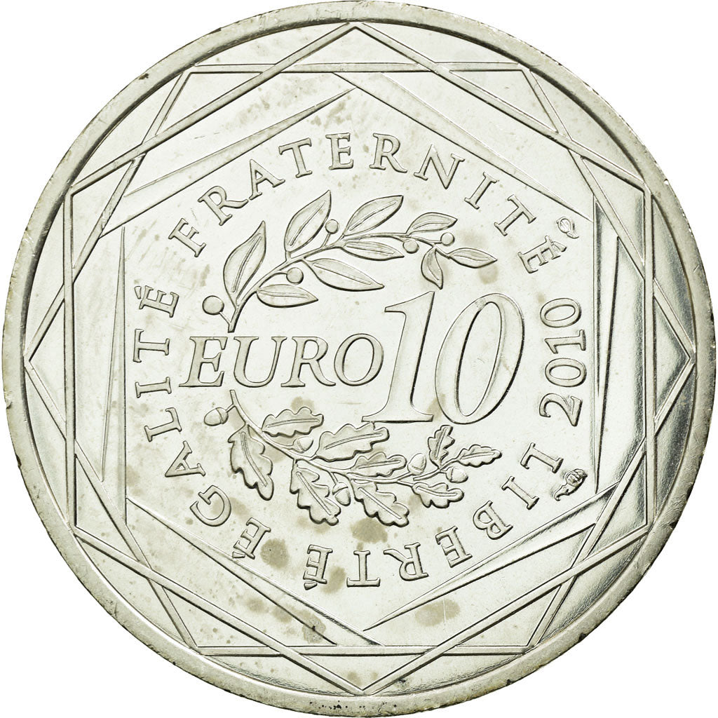 France, 10 Euro, Martinique, 2010, MS(63), Silver, KM:1662