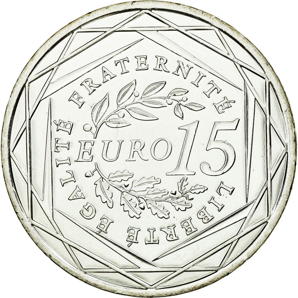 France, 15 Euro, 2008, MS(63), Silver, Gadoury:2, KM:1535