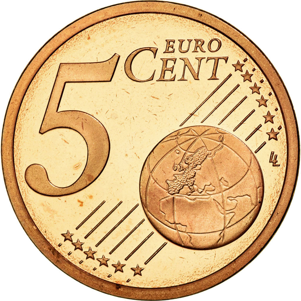 France, 5 Euro Cent, 2004, MS(65-70), Copper Plated Steel, KM:1284