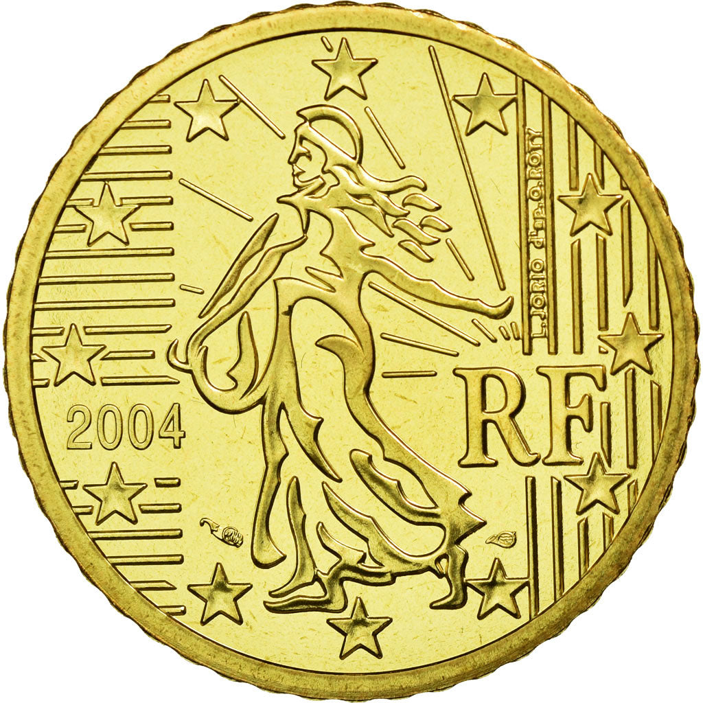 France, 50 Euro Cent, 2004, MS(65-70), Brass, KM:1287
