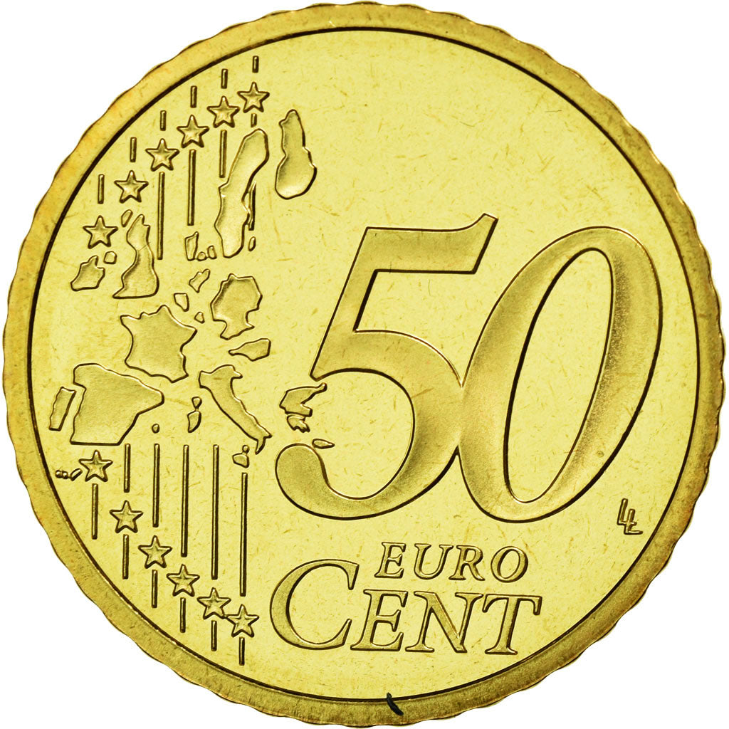 France, 50 Euro Cent, 2004, MS(65-70), Brass, KM:1287