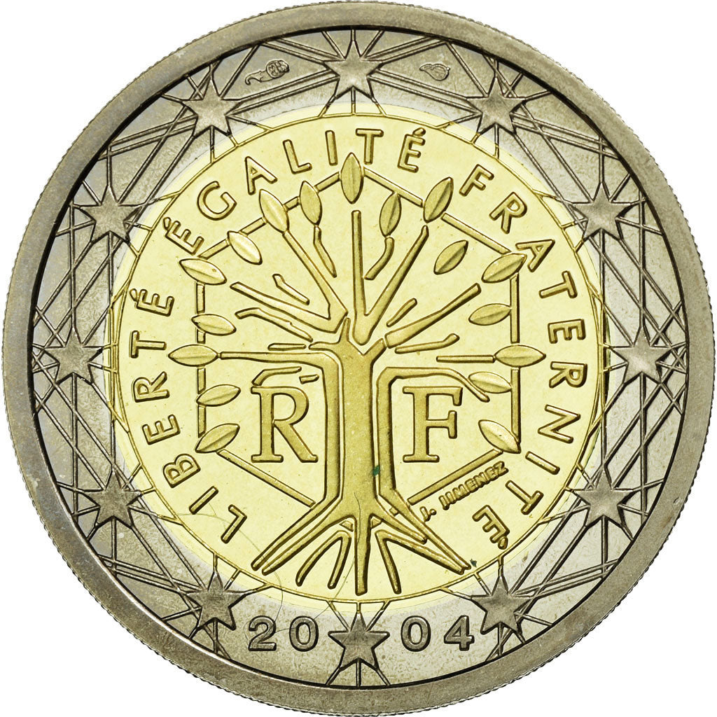 France, 2 Euro, 2004, MS(65-70), Bi-Metallic, KM:1289