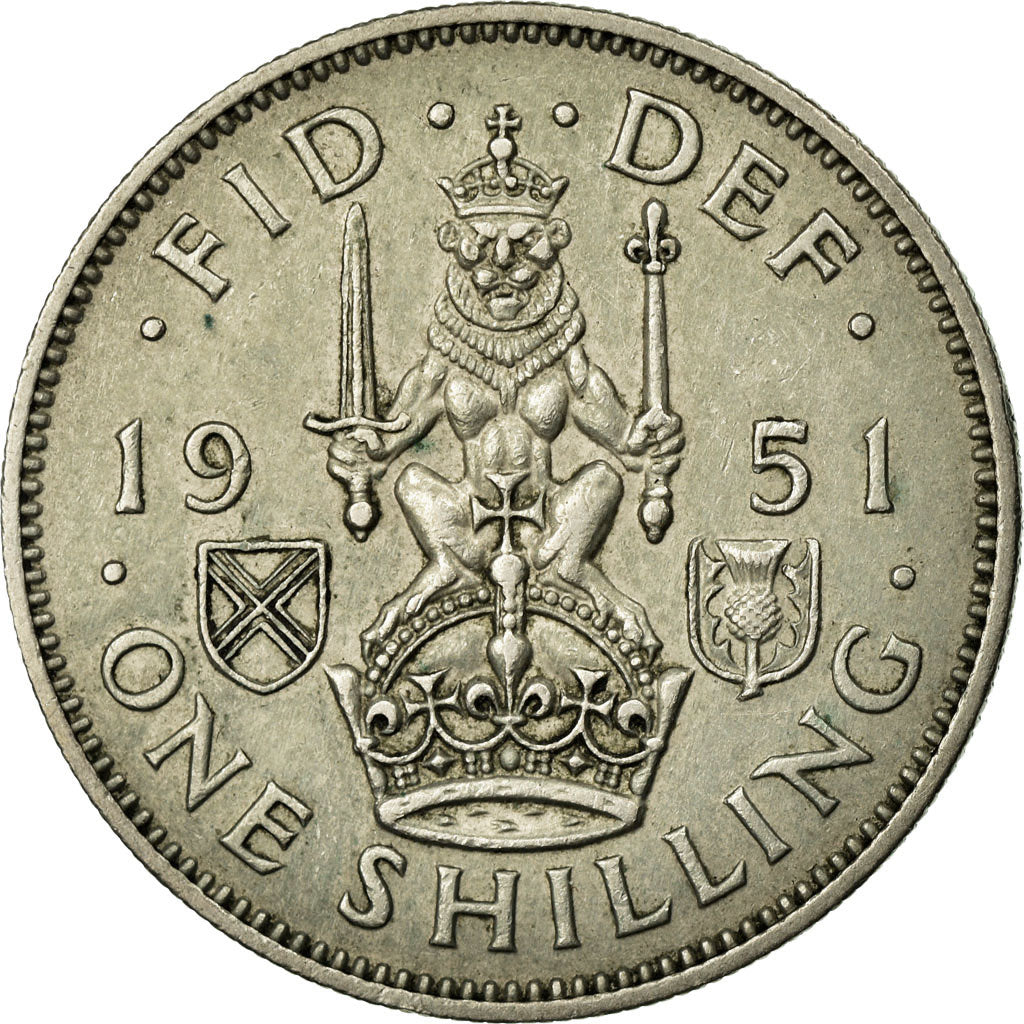 Coin, Great Britain, George VI, Shilling, 1951, EF(40-45), Copper-nickel, KM:877