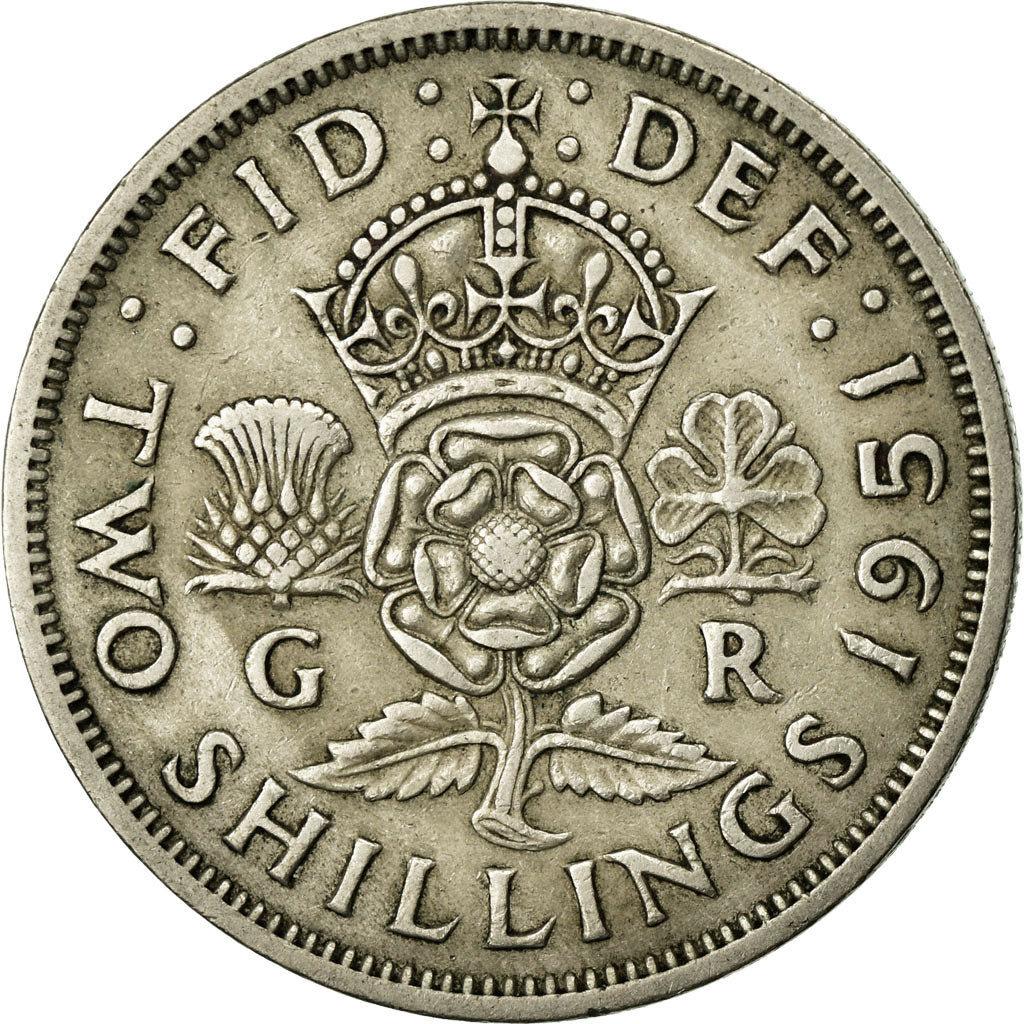 Monnaie, Grande-Bretagne, George VI, Florin, Two Shillings, 1951, TTB