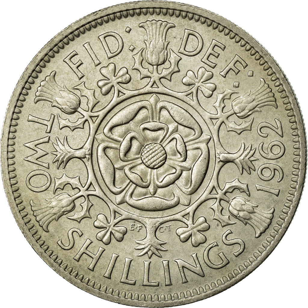 Coin, Great Britain, Elizabeth II, Florin, Two Shillings, 1962, EF(40-45)