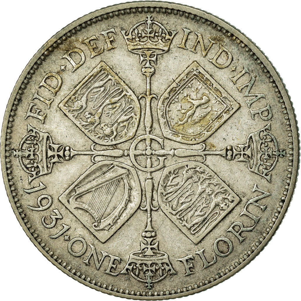 Coin, Great Britain, George V, Florin, Two Shillings, 1931, EF(40-45), Silver