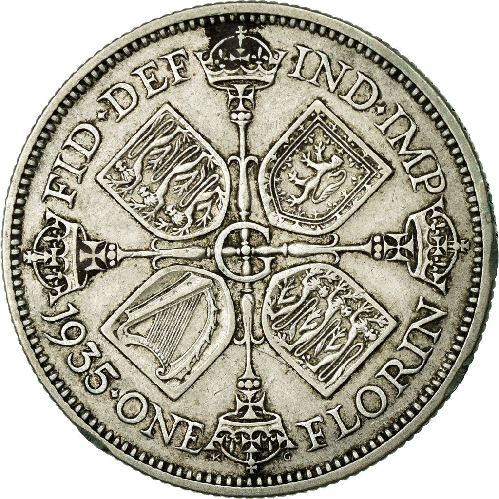 Coin, Great Britain, George V, Florin, Two Shillings, 1935, EF(40-45), Silver