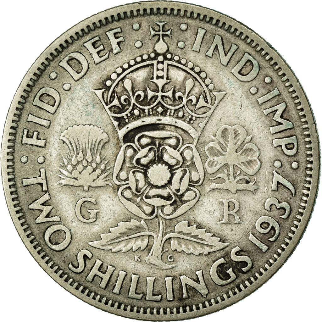 Coin, Great Britain, George VI, Florin, Two Shillings, 1937, EF(40-45), Silver