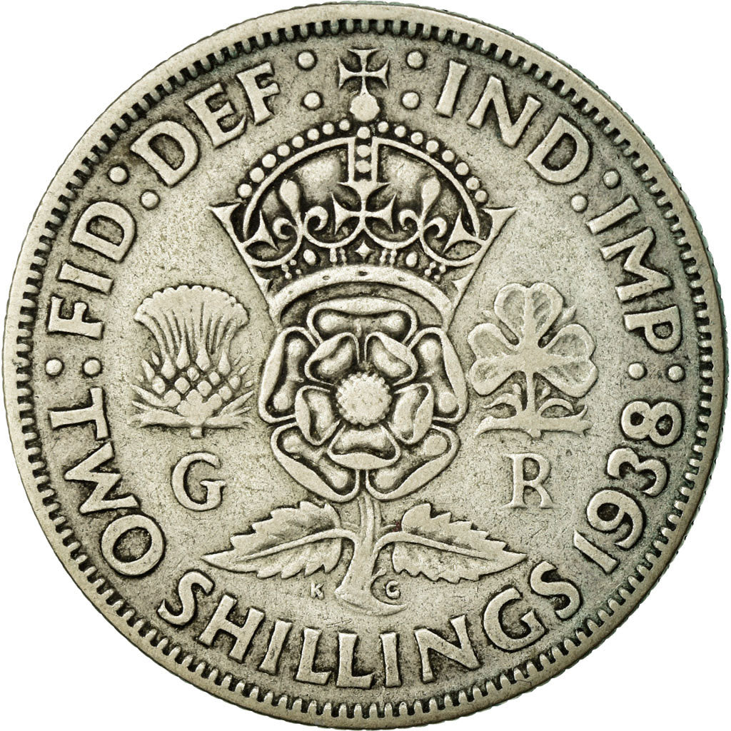 Coin, Great Britain, George VI, Florin, Two Shillings, 1938, VF(30-35), Silver