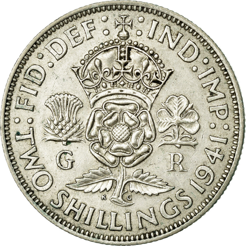 Monnaie, Grande-Bretagne, George VI, Florin, Two Shillings, 1941, TTB, Argent