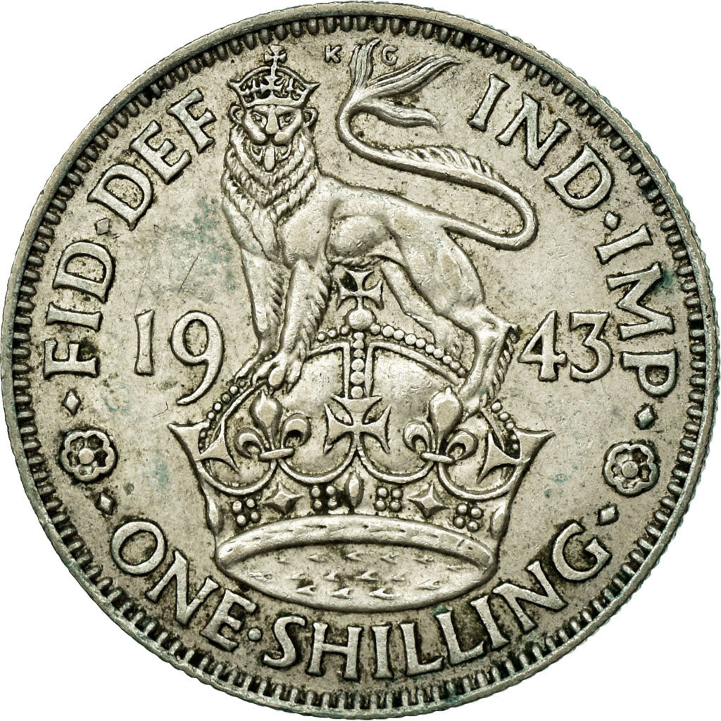 Coin, Great Britain, George VI, Shilling, 1943, EF(40-45), Silver, KM:853