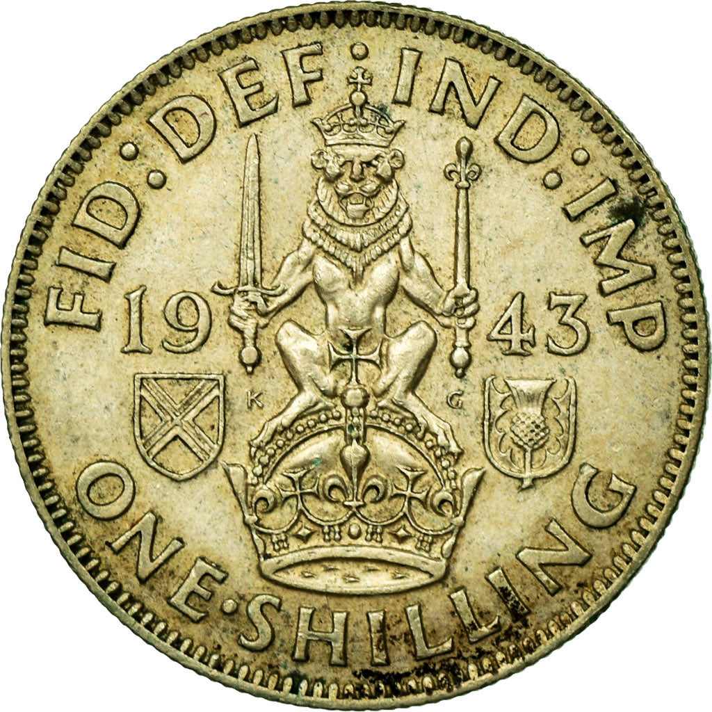 Coin, Great Britain, George VI, Shilling, 1943, EF(40-45), Silver, KM:854