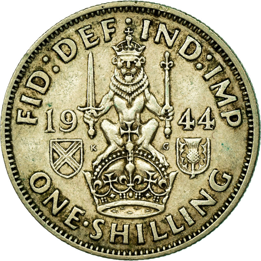 Coin, Great Britain, George VI, Shilling, 1944, EF(40-45), Silver, KM:854