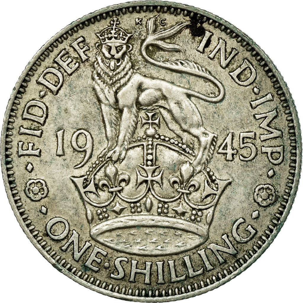 Coin, Great Britain, George VI, Shilling, 1945, EF(40-45), Silver, KM:853