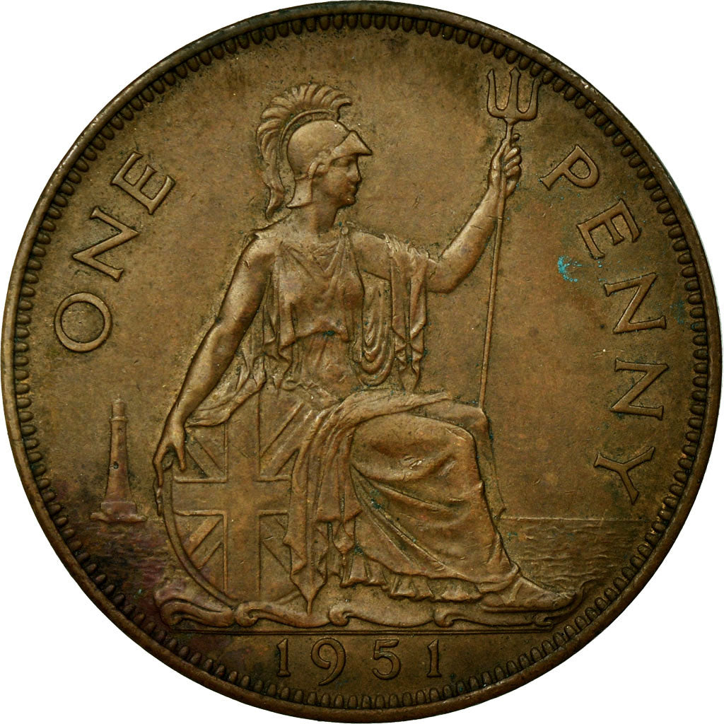 Coin, Great Britain, George VI, Penny, 1951, EF(40-45), Bronze, KM:869