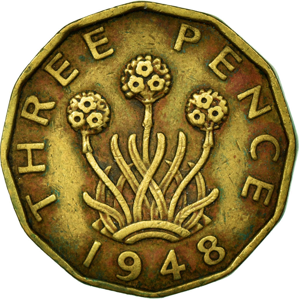Coin, Great Britain, George VI, 3 Pence, 1948, EF(40-45), Nickel-brass, KM:849