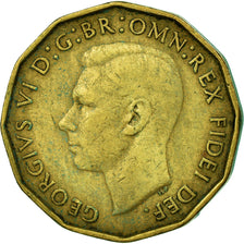 Monnaie, Grande-Bretagne, George VI, 3 Pence, 1949, TTB, Nickel-brass, KM:873