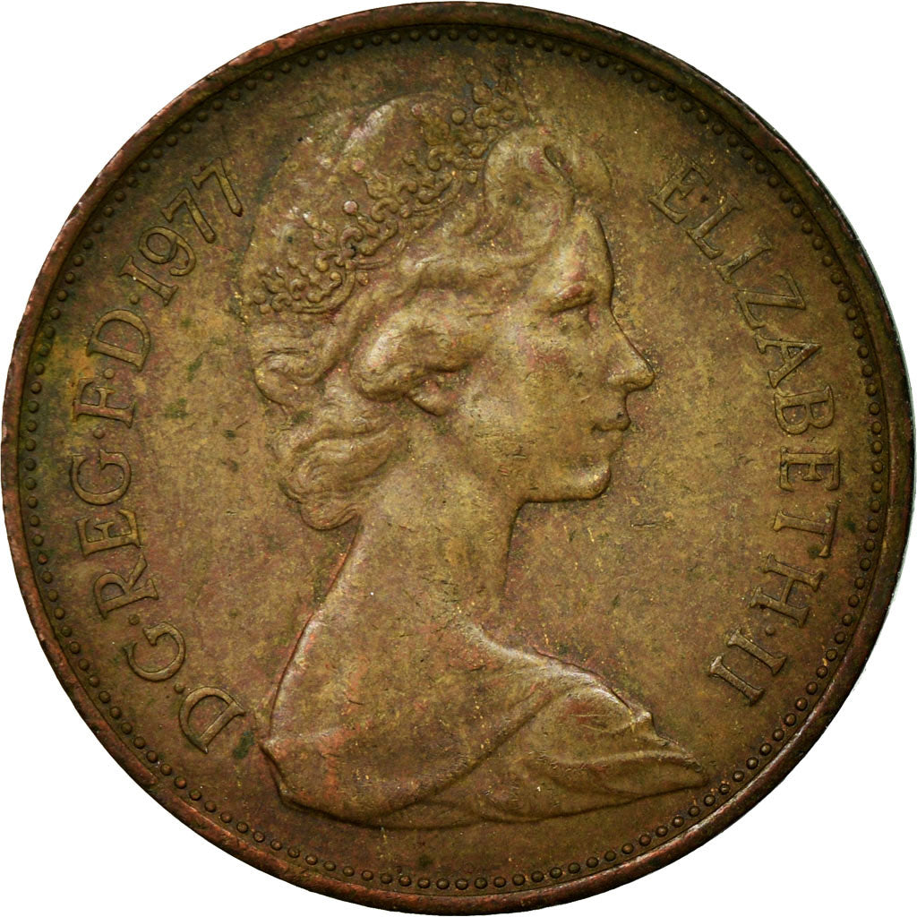 Moneta, Wielka Brytania, Elizabeth II, 2 New Pence, 1977, EF(40-45), Bronze