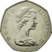 Coin, Great Britain, Elizabeth II, 50 Pence, 1973, AU(55-58), Copper-nickel