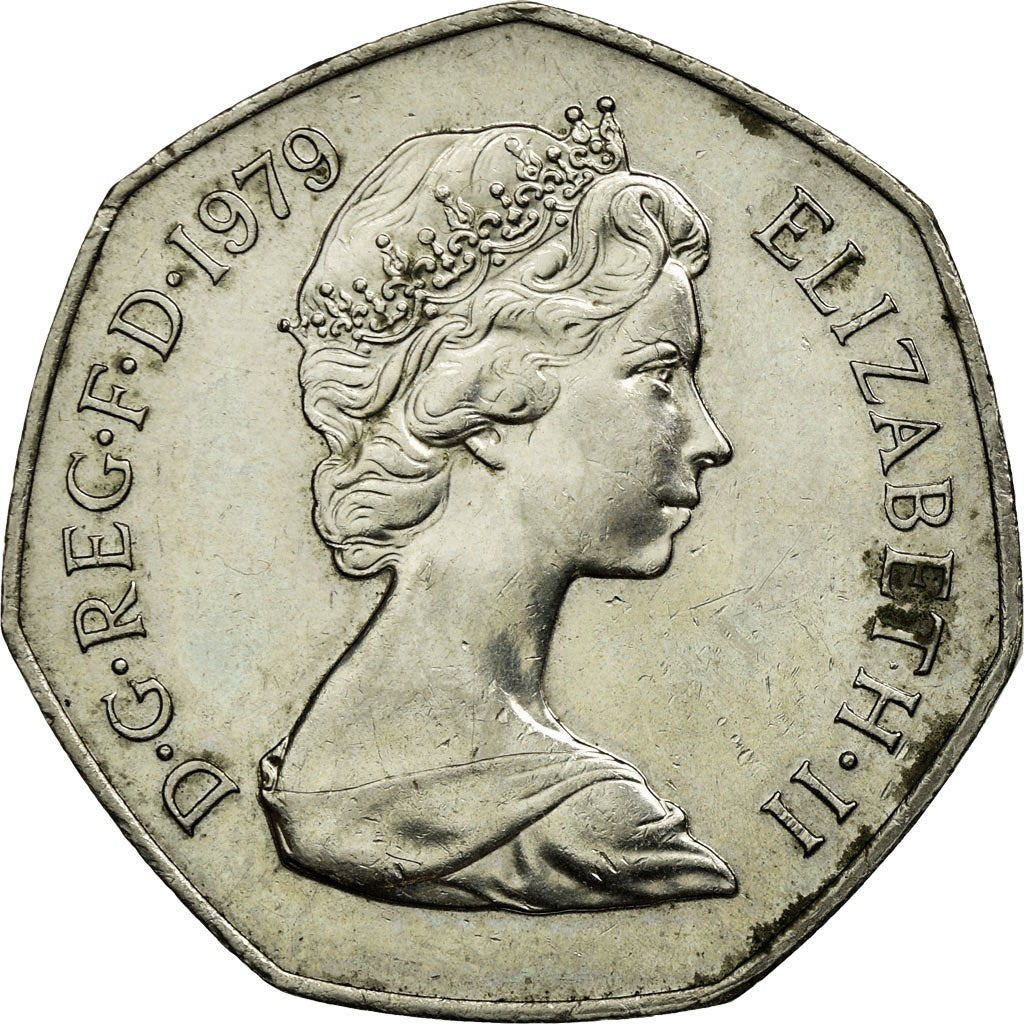 Coin, Great Britain, Elizabeth II, 50 New Pence, 1979, AU(55-58), Copper-nickel