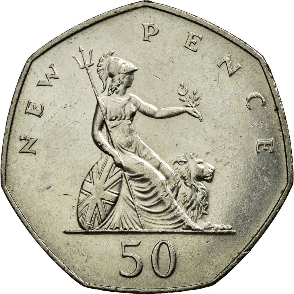 Coin, Great Britain, Elizabeth II, 50 New Pence, 1979, AU(55-58), Copper-nickel