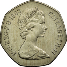 Coin, Great Britain, Elizabeth II, 50 Pence, 1983, AU(55-58), Copper-nickel