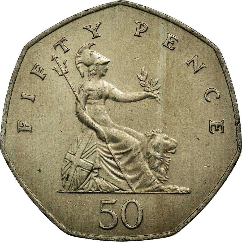 Coin, Great Britain, Elizabeth II, 50 Pence, 1983, AU(55-58), Copper-nickel
