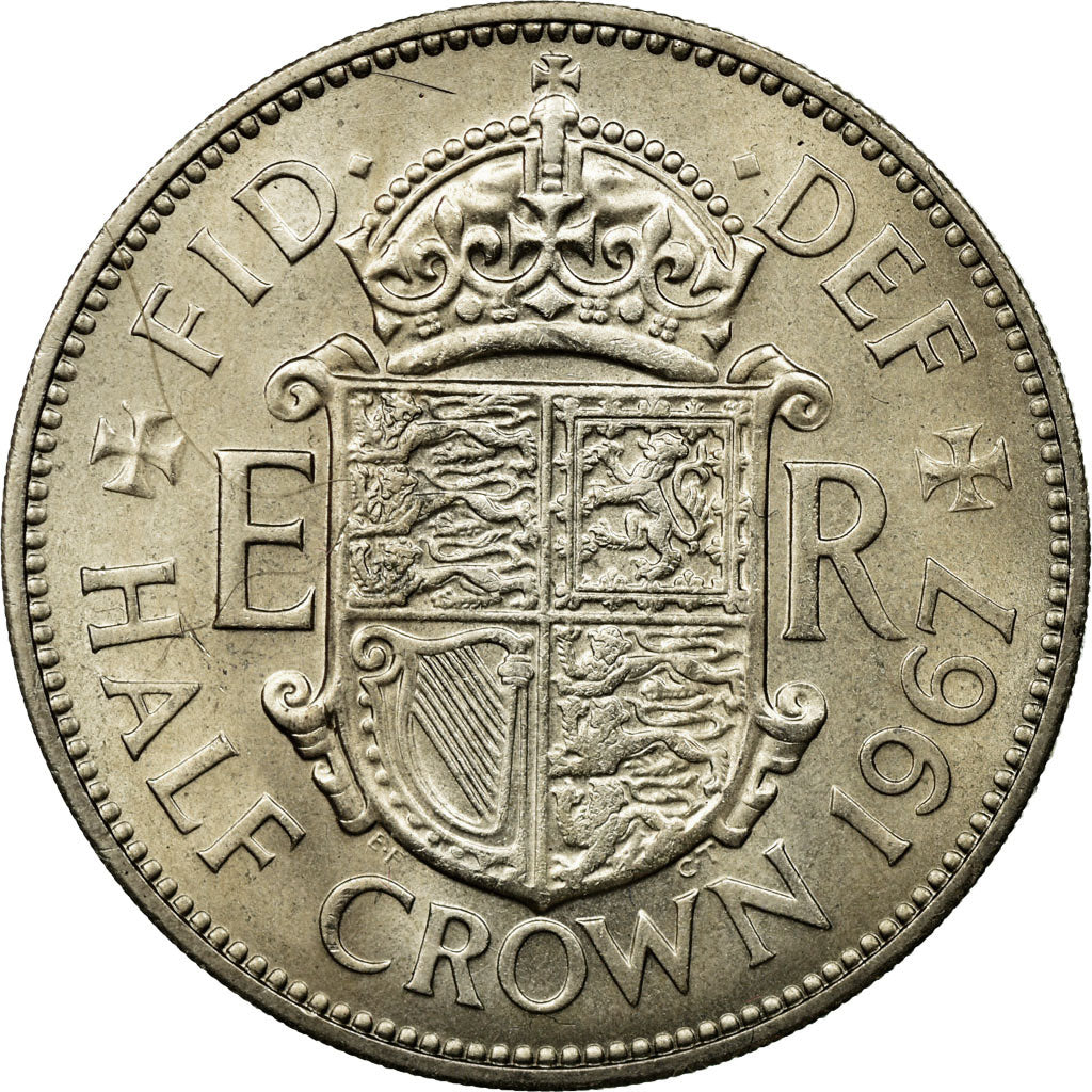 Monnaie, Grande-Bretagne, Elizabeth II, 1/2 Crown, 1967, SUP, Copper-nickel