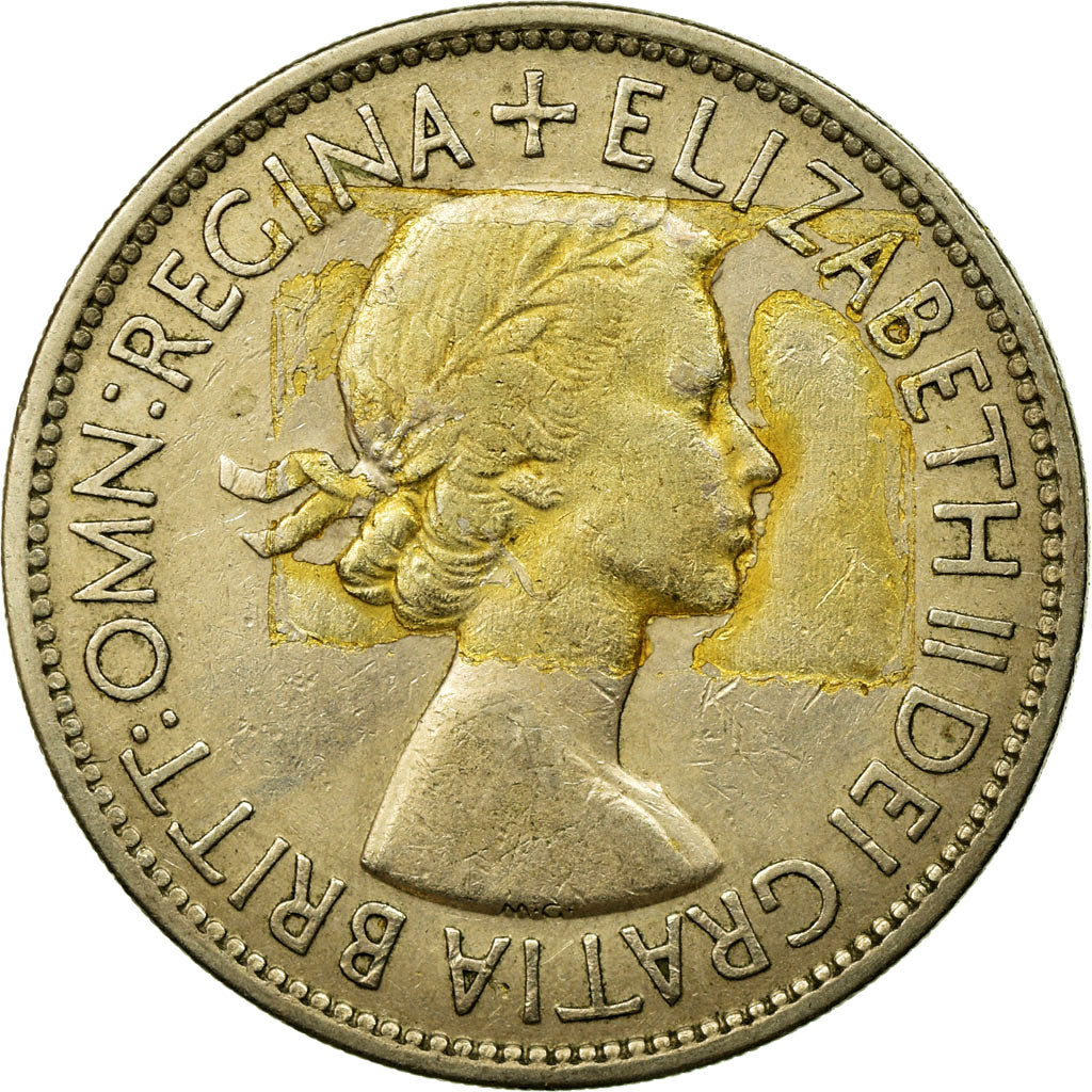 Coin, Great Britain, Elizabeth II, 1/2 Crown, 1953, EF(40-45), Copper-nickel