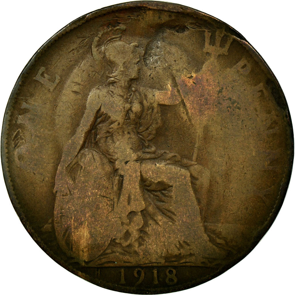 Monnaie, Grande-Bretagne, George V, Penny, 1918, B+, Bronze, KM:810