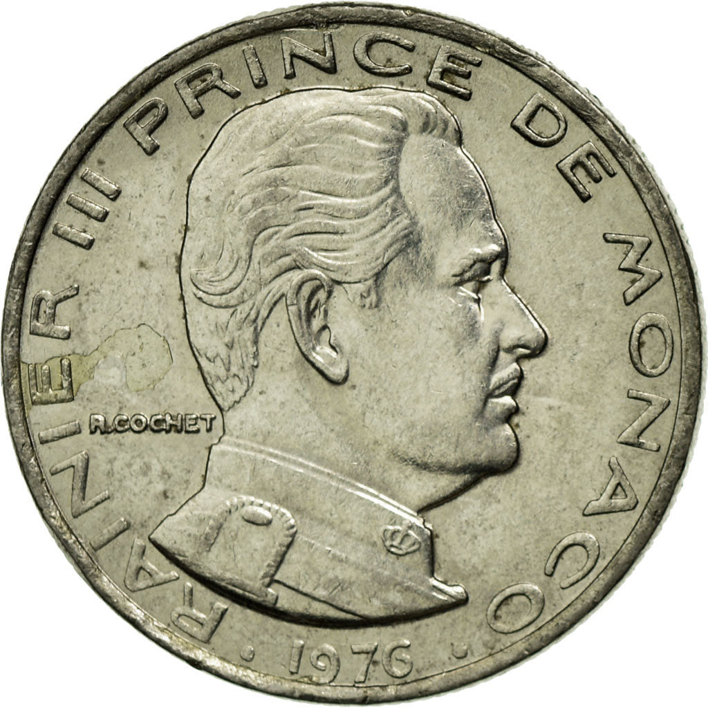 Münze, Monaco, Rainier III, 1/2 Franc, 1976, SS, Nickel, KM:145, Gadoury:MC 149