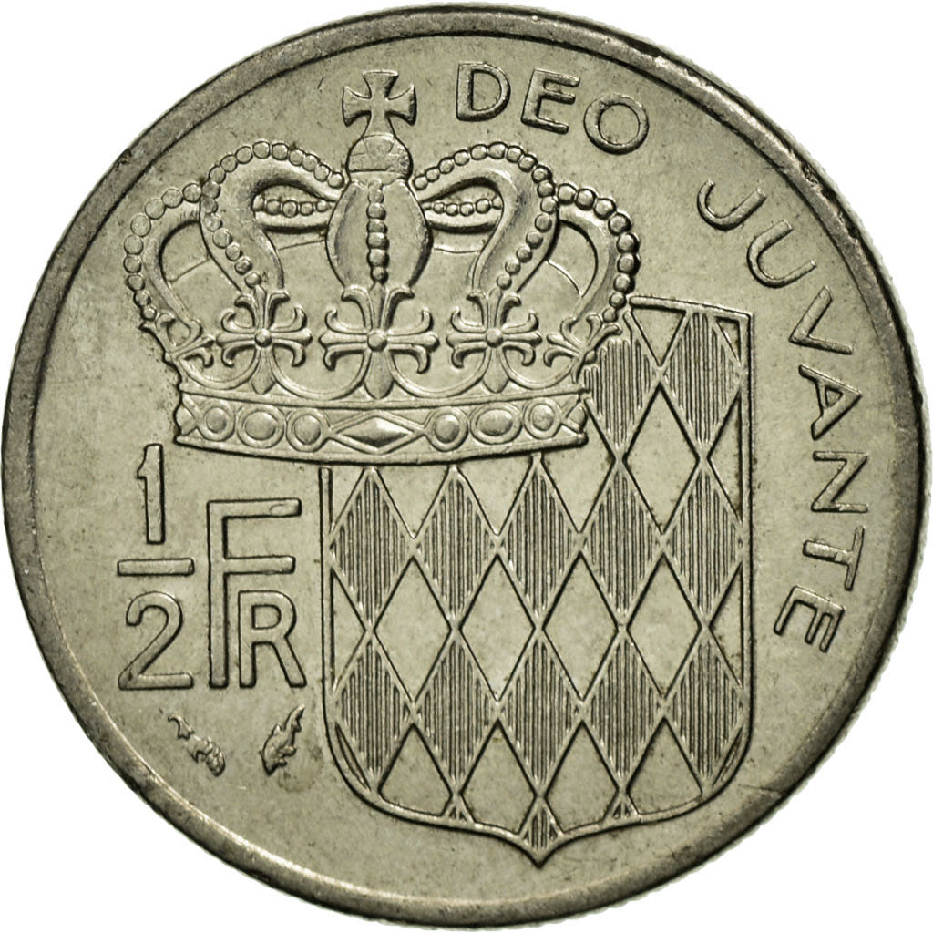 Münze, Monaco, Rainier III, 1/2 Franc, 1976, SS, Nickel, KM:145, Gadoury:MC 149