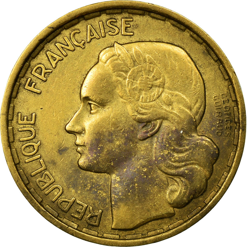 Moneta, Francja, Guiraud, 20 Francs, 1950, Paris, EF(40-45), Aluminium-Brąz