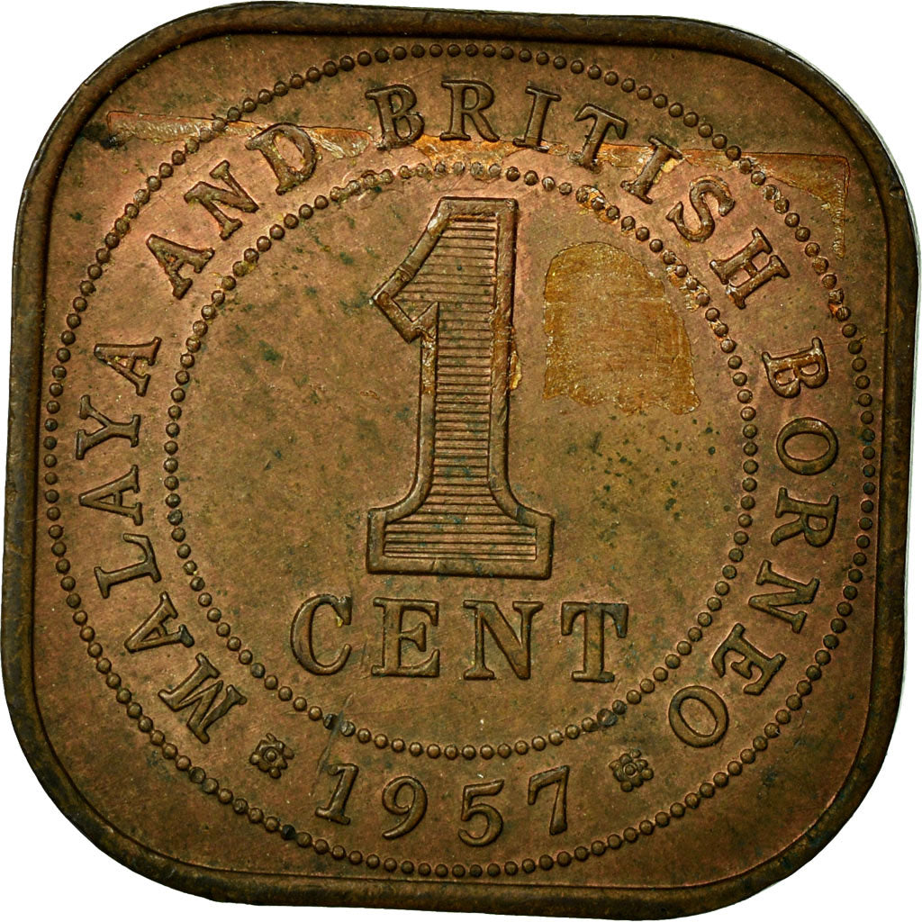 Coin, MALAYA & BRITISH BORNEO, Cent, 1957, EF(40-45), Bronze, KM:5