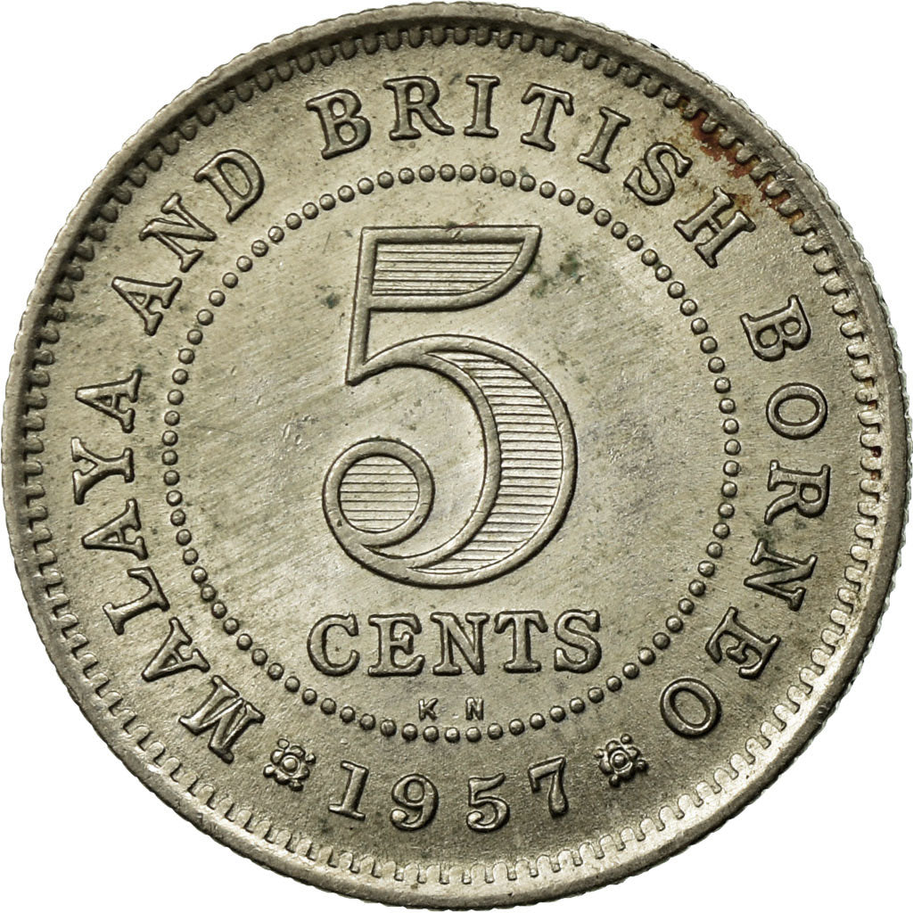 Moneta, Malesia & Borneo britannico, 5 Cents, 1957, SPL-, Rame-nichel, KM:1