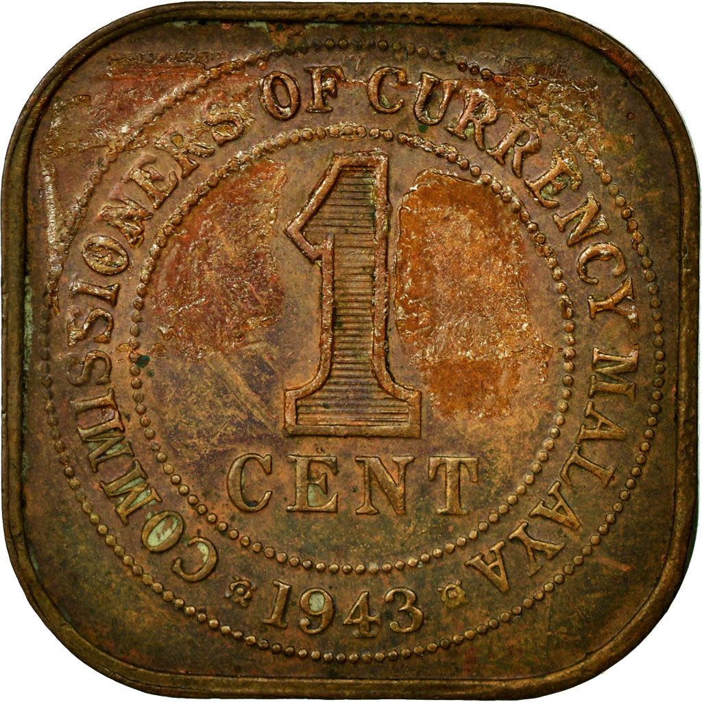 Coin, MALAYA, Cent, 1943, VF(30-35), Bronze, KM:6