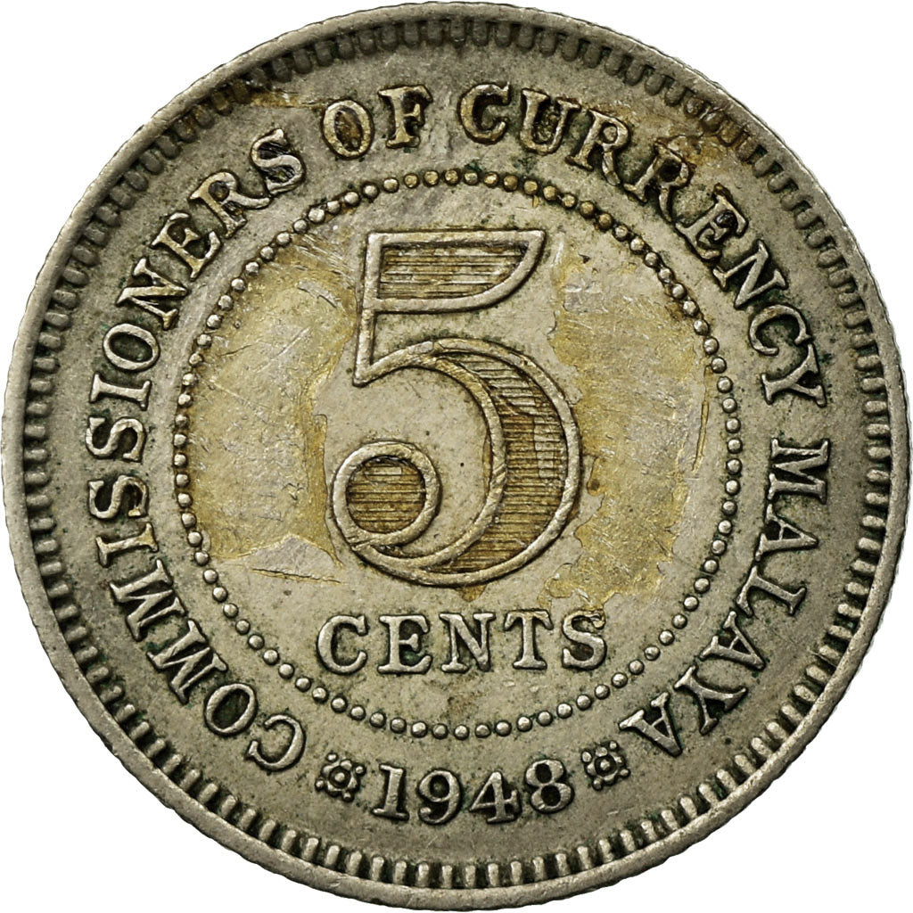 Monnaie, MALAYA, 5 Cents, 1948, TTB, Copper-nickel, KM:7