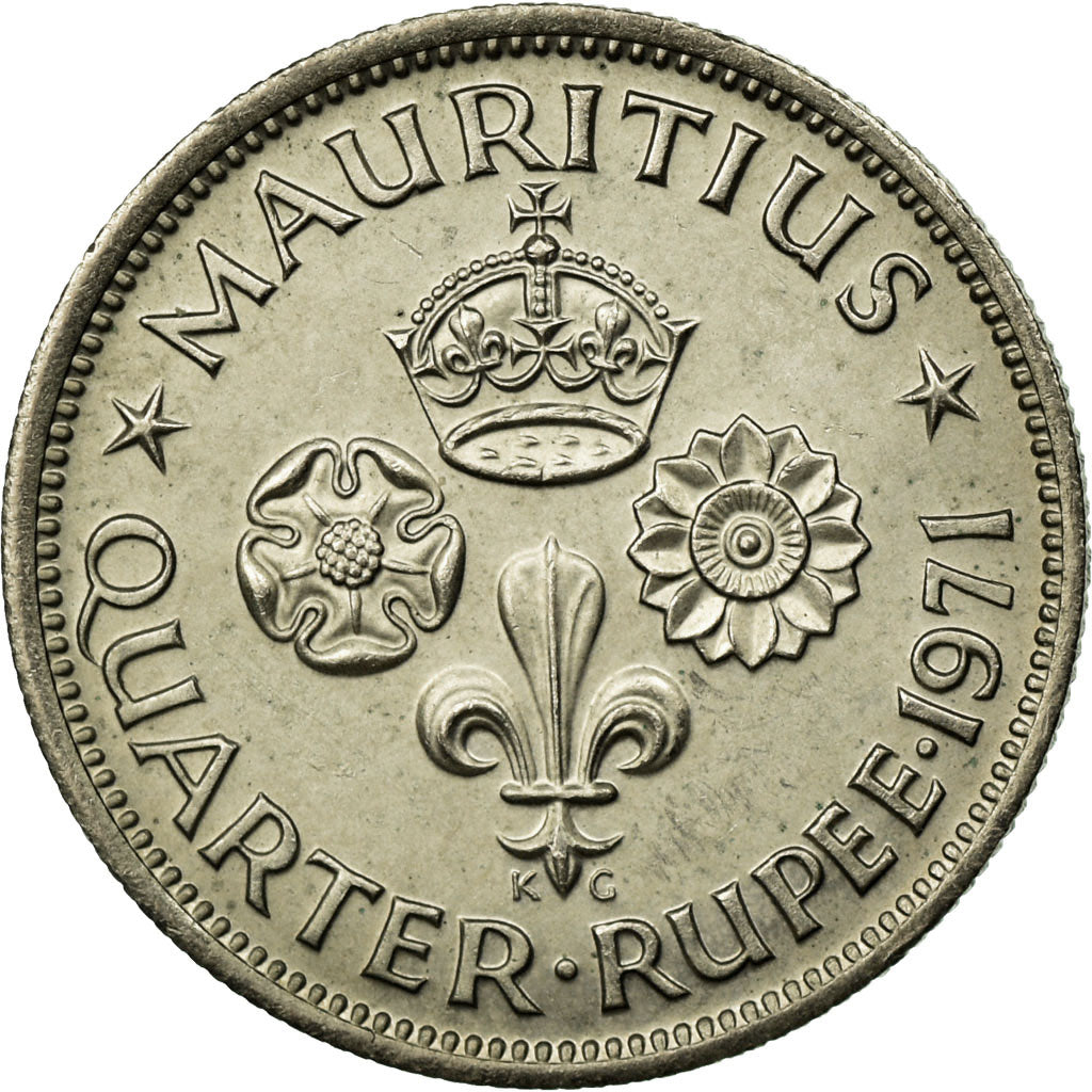 Monnaie, Mauritius, Elizabeth II, 1/4 Rupee, 1971, SUP, Copper-nickel, KM:36