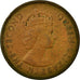 Moneda, Mauricio, Elizabeth II, 5 Cents, 1969, MBC, Bronce, KM:34