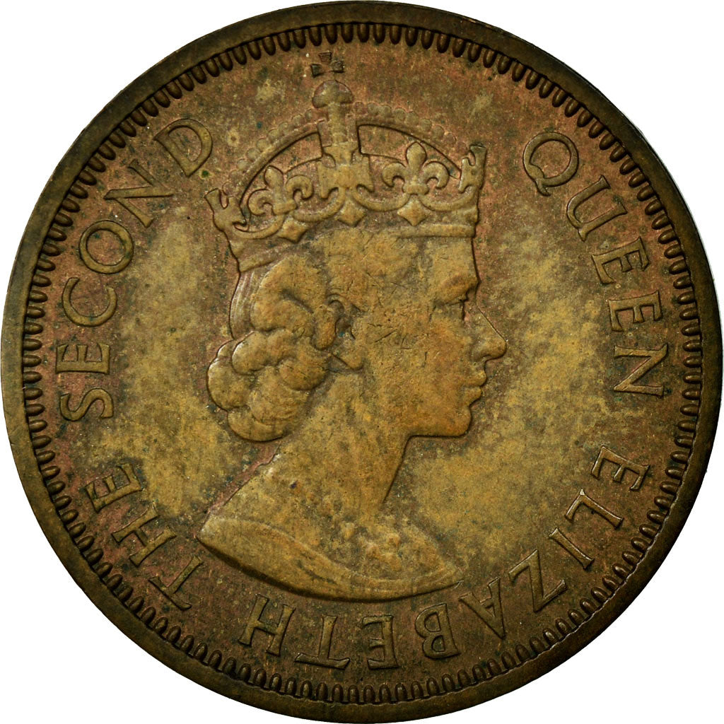Coin, Mauritius, Elizabeth II, 2 Cents, 1956, VF(20-25), Bronze, KM:32